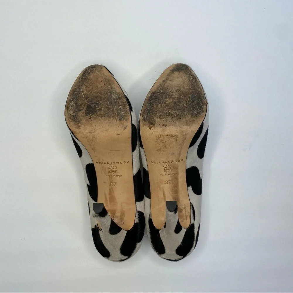 𝅺BRIAN Atwood Pony-skin Polka Dot Heels